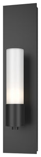 Pillar 1 Light Sconce, Black Finish, Opal Glass