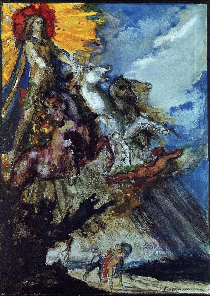 Gustave Moreau Phoebus and Boreas, 18"x27" Wall Decal Print