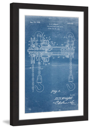 "Hoist 1921 Blueprint" Framed Painting Print