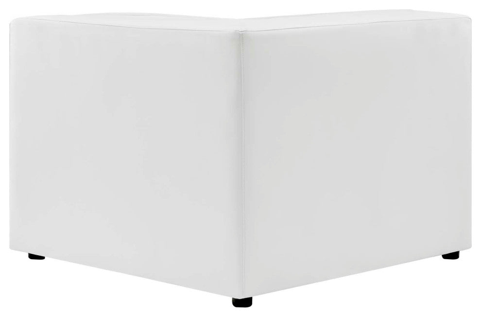 Sofa Corner Chair, Faux Vegan Leather, White, Modern, Living Lounge Hospitality
