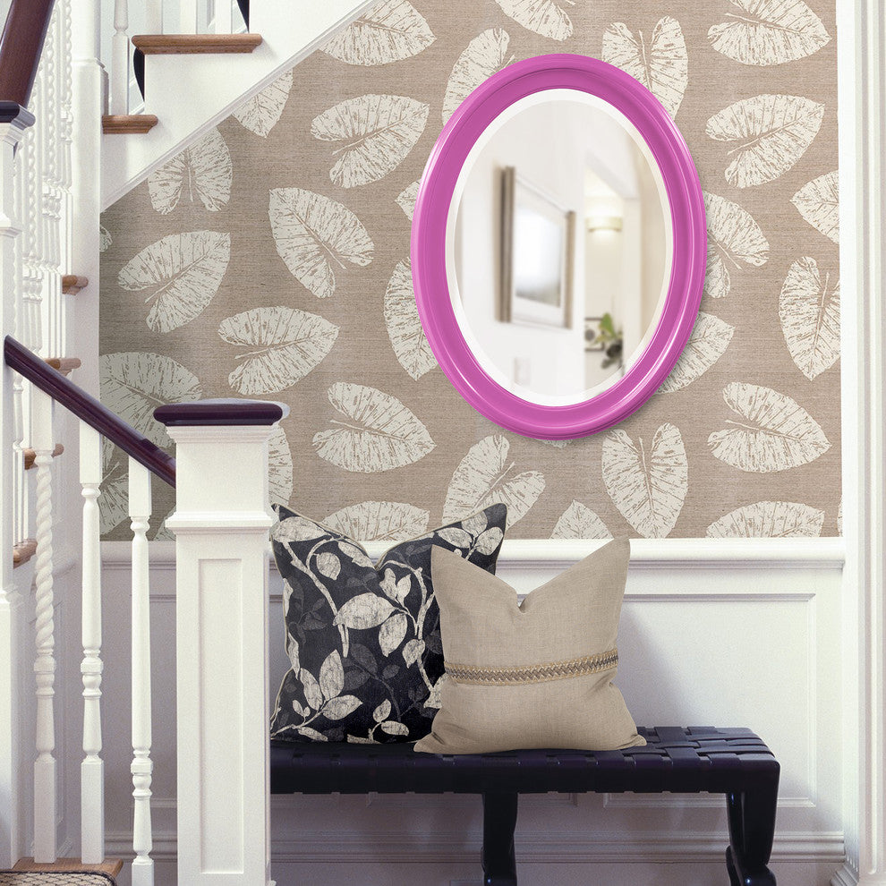 George Oval Mirror, Glossy Hot Pink