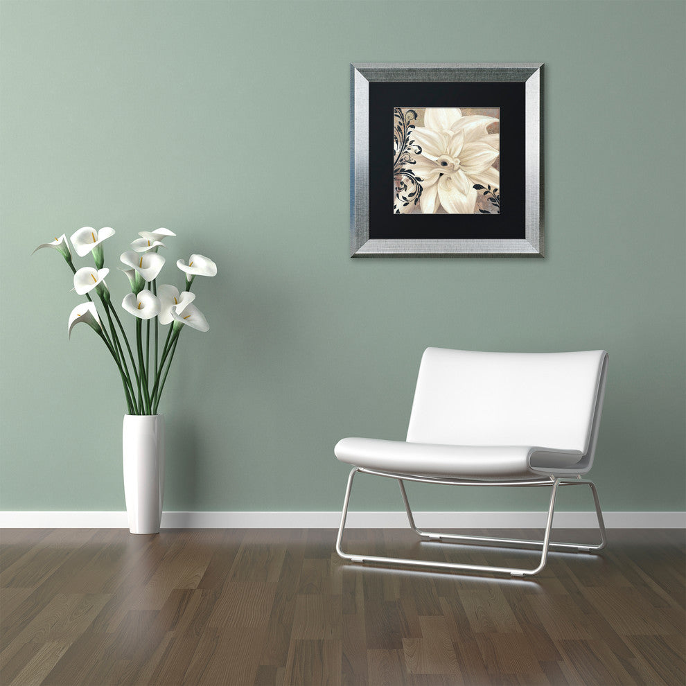 Color Bakery 'Winter White II' Art, Silver Frame, Black Matte, 11"x11"