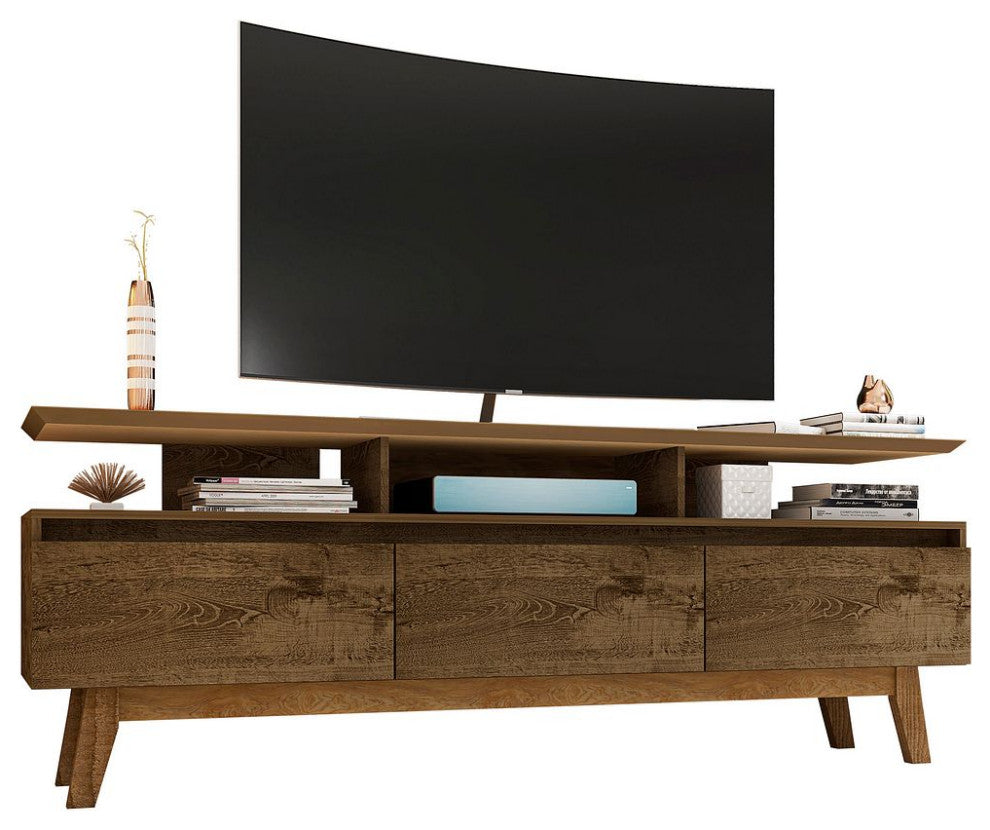 Yonkers 70.86 TV Stand in Rustic Brown