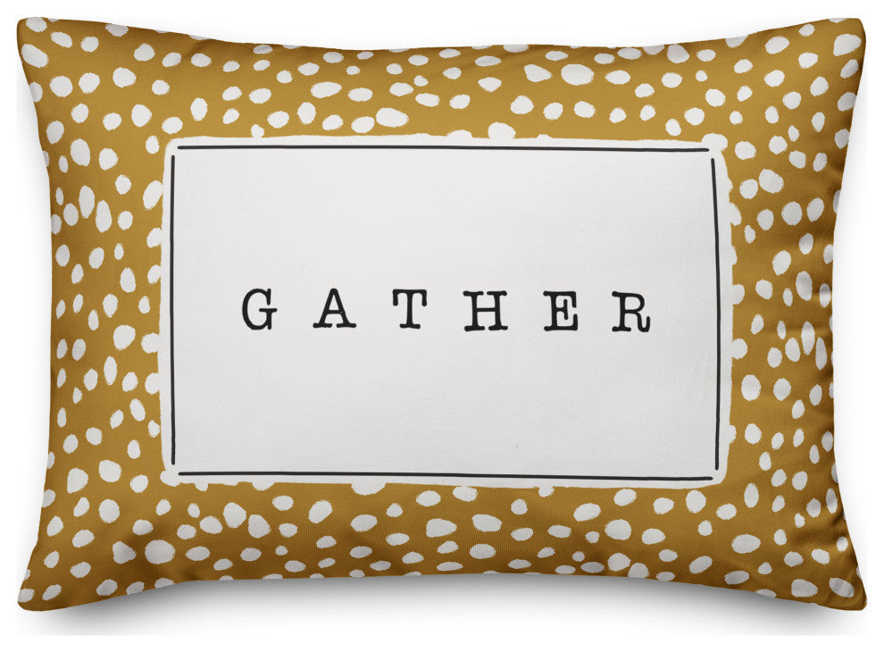 Gather Yellow and White Dalmatian 14x20 Indoor/Outdoor Pillow