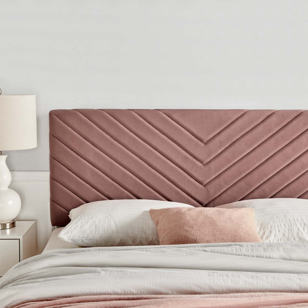 Tufted Headboard, Twin Size, Velvet, Pink, Modern Contemporary, Bedroom Master
