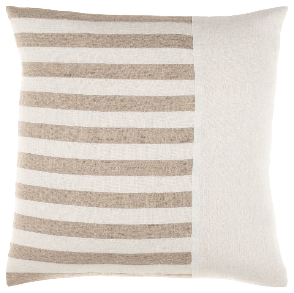 Surya Roxbury Cream Pillow Shell With Polyester Insert 20"H X 20"W