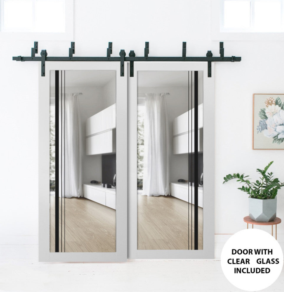 Slab Barn Door Panel 24x96 | Lucia 2566 White Silk | Sturdy Finished