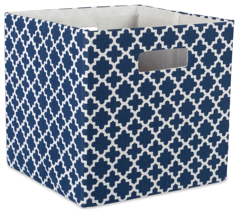 Polyester Cube Lattice Nautical Blue Square 13"x13"x13"