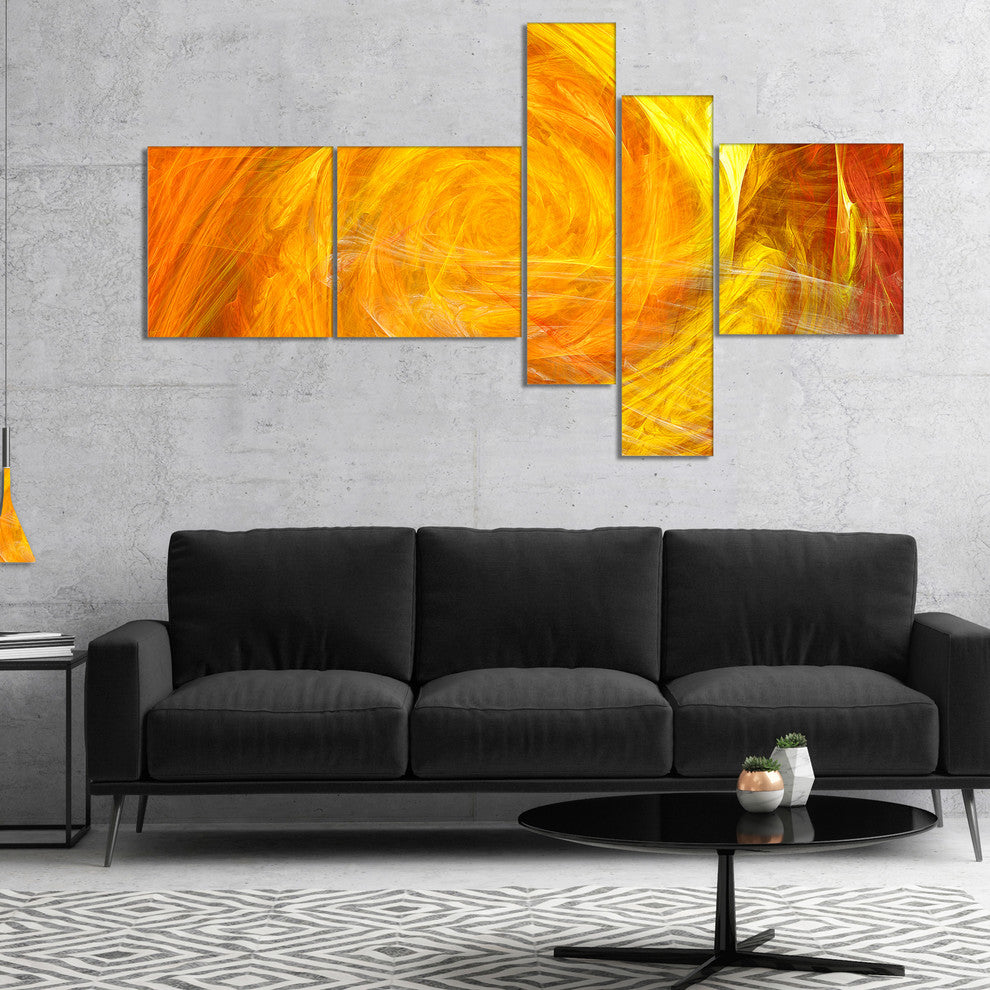 Mystic Abstract Fractal Rose, Abstract Wall Art Canvas, 60"x32", 5 panels