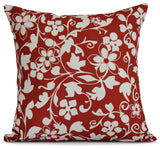 20x20", Evelyn, Floral Print Pillow, Red