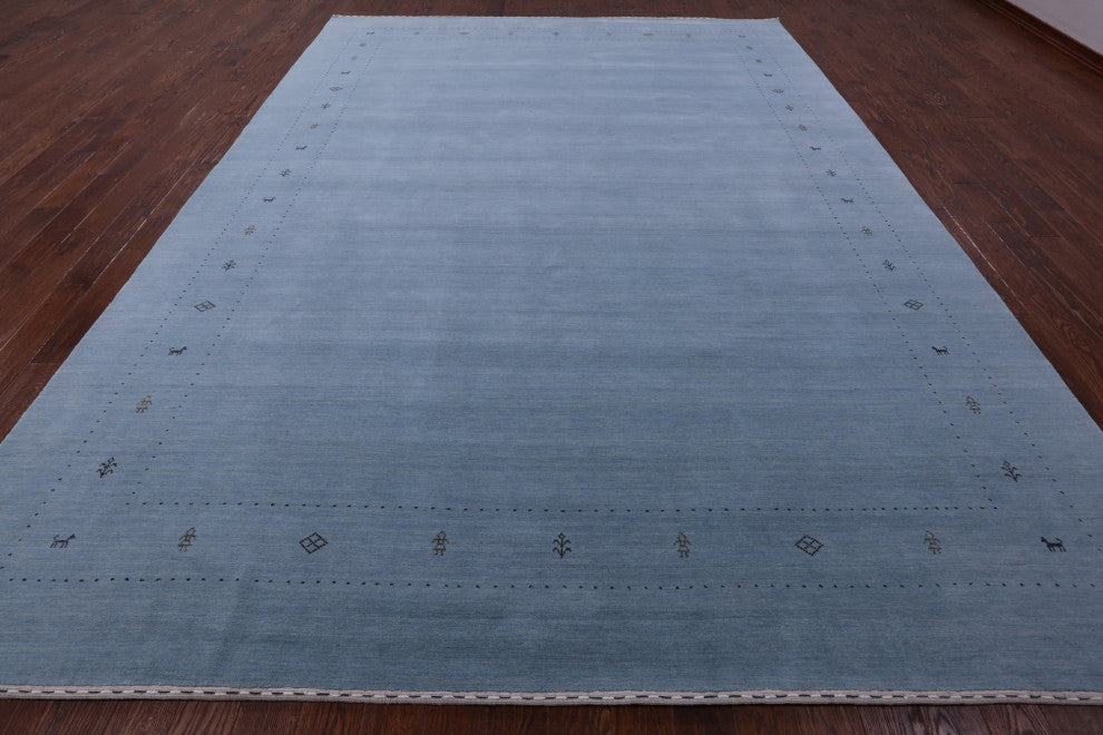 10' 3" X 13' 11" Persian Gabbeh Handmade Wool Rug Q11374