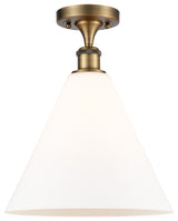 Innovations 516-1C-BB-GBC-121 1 Light Semi-Flush Mount, Brushed Brass