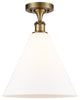 Innovations 516-1C-BB-GBC-121 1 Light Semi-Flush Mount, Brushed Brass