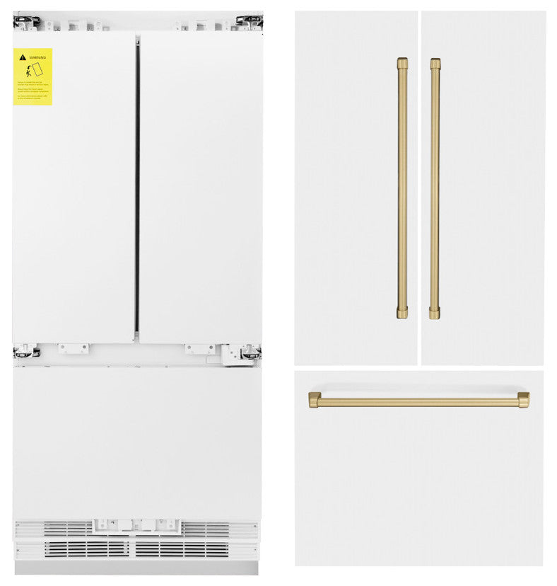 ZLINE Refrigerator With Internal Water, White Matte RBIV-WM-36-CB