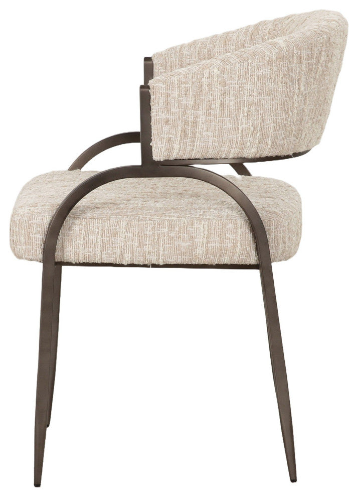 Modrest Kobe Modern Beige Fabric Dining Chair