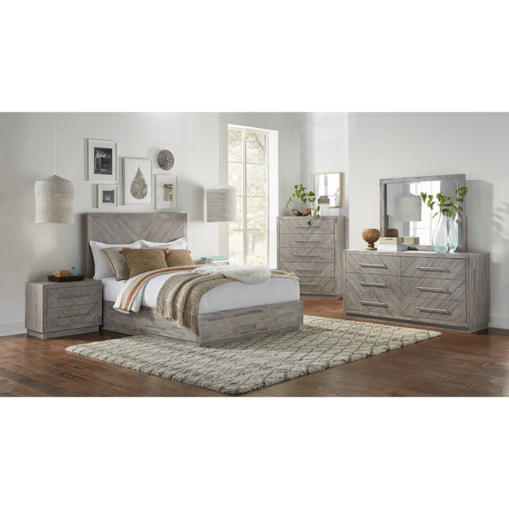 Modus Alexandra Solid Wood 6 Drawer Dresser, Rustic Latte