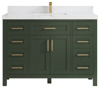 Cambridge 48 Single Sink Bath Vanity in Pewter Green 2" Empira Quartz