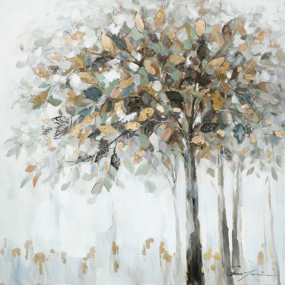 Abstract gold tree - Oil Painting Print on Wrapped Canvas, canvas wall decor, 20