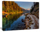 Placid Lake between Mountains, Landscape Canvas Art Print, 20"x12"