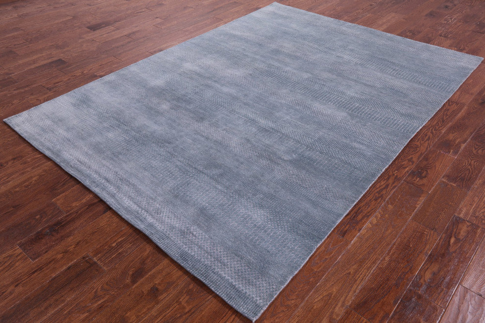 6' 1" X 8' 5" Hand-Knotted Savannah Grass Wool and Silk Rug Q11557