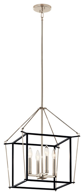 Eisley 4 Light Foyer Pendant, Polished Nickel, 21.25"