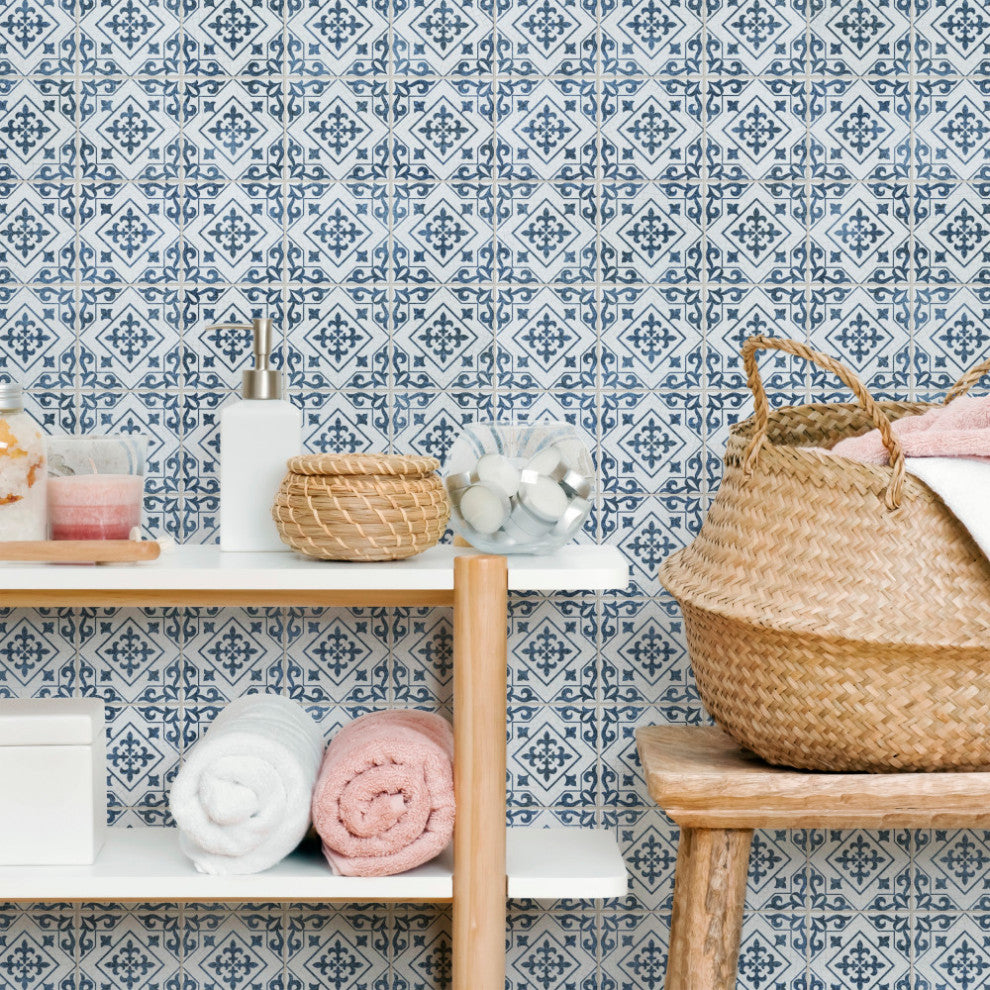 Harmonia Classic Ceramic Floor and Wall Tile, Cobalt Blue