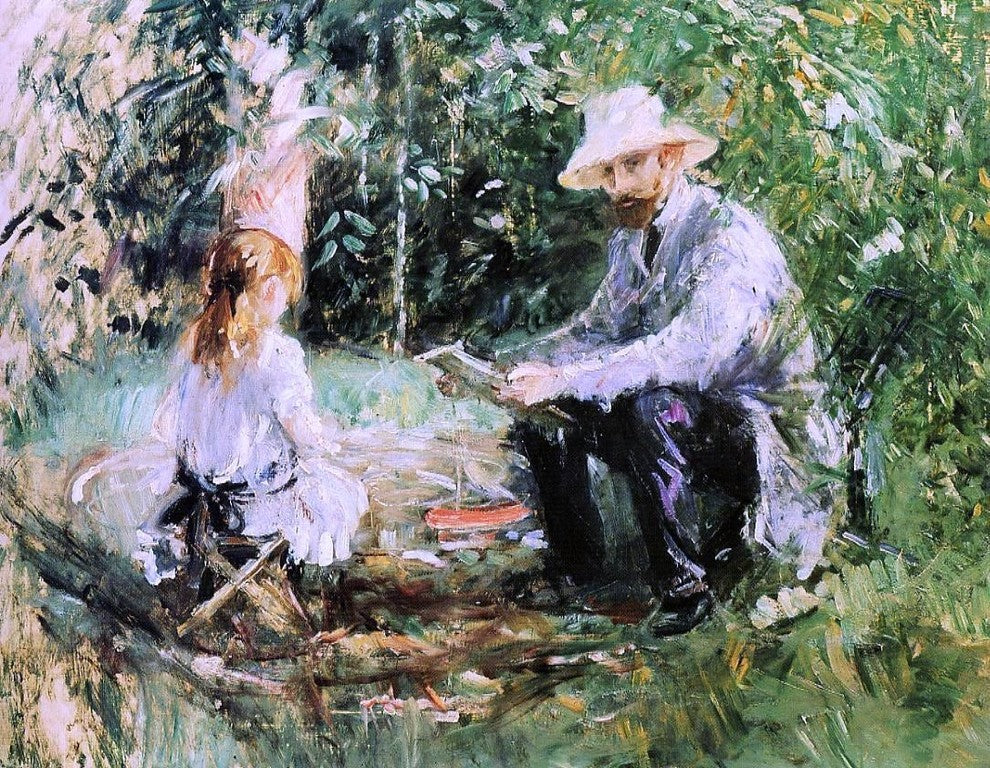 Berthe Morisot Eugene Manet and His Daughter in the Garden Wall Decal