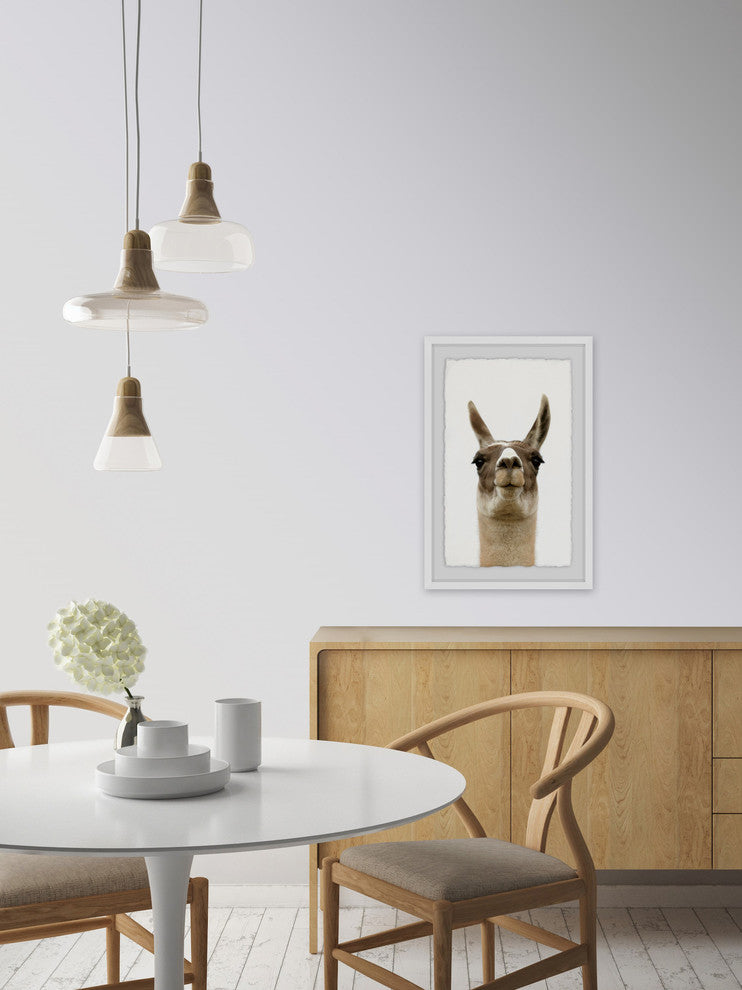 "Llama Face" Framed Painting Print, 20"x30"