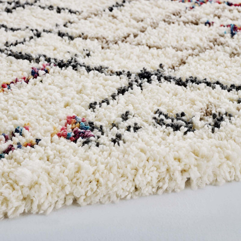 Area Rug Runner Floor Carpet, Rectangular, 5x8, Multi Colorful, Modern, Lounge