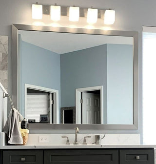 Meade Framed Wall Mirror, Silver, 28"x60"