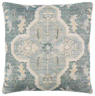 Surya Samsun Pillow Shell With Down Insert 20"H X 20"W - Cream, Teal