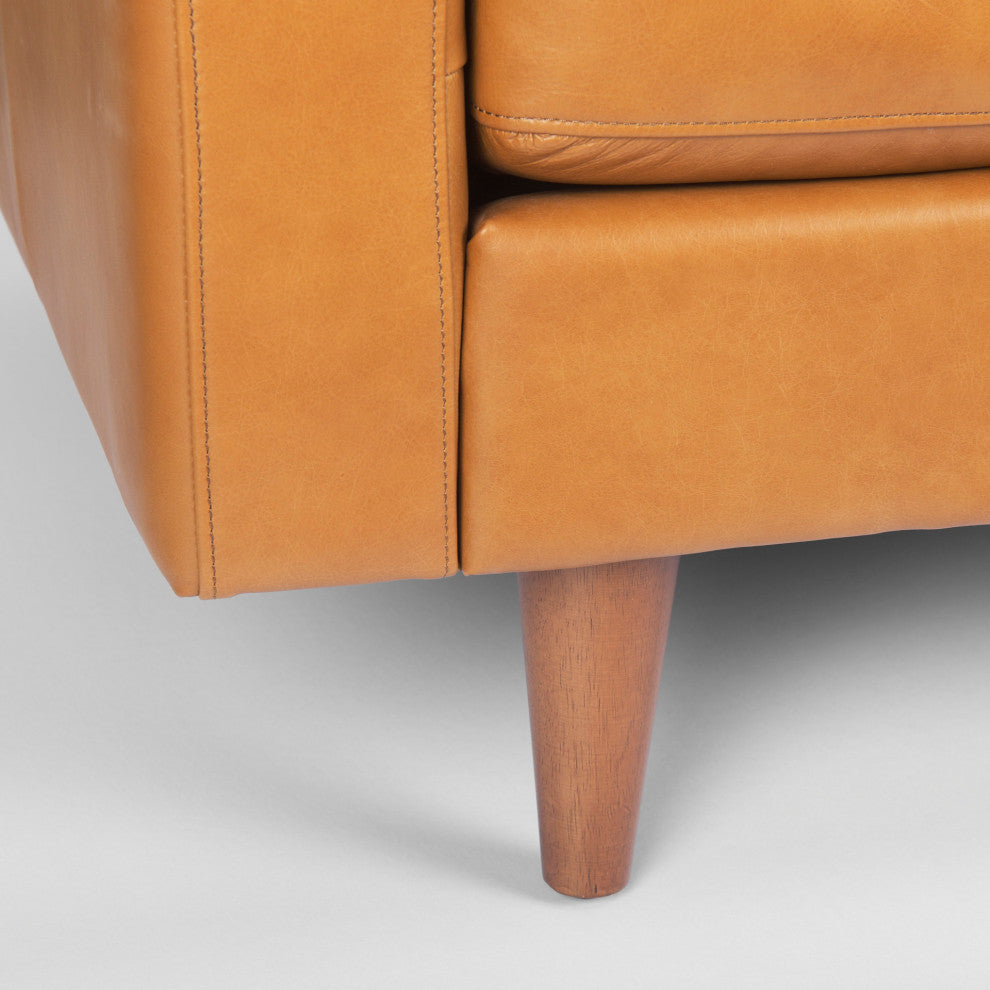 Olaf 88.2Lx37.8Wx35H Tan Leather Sofa