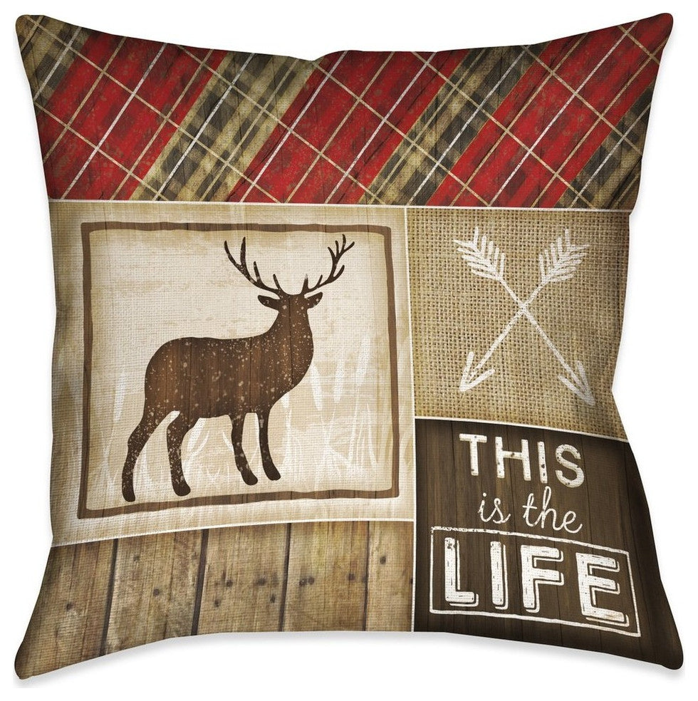 Laural Home Country Cabin IV 18" X 18" Indoor Decorative Pillow