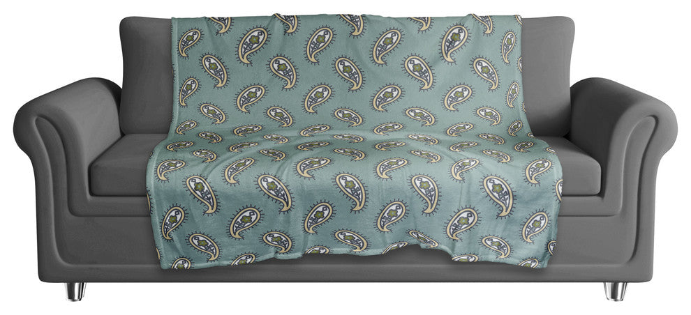 Paisley Pattern in Blue Fleece Blanket