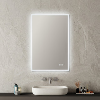 Fogless, Dimmable, Color Temperature Adjustable LED Mirror, 24x36