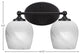 Capri 2-Light Bath Bar, Matte Black/White Marble