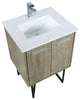 Lancy Modern Rustic Acacia 24" Square Sink Bathroom Vanity, Balzani Gun Metal Fa