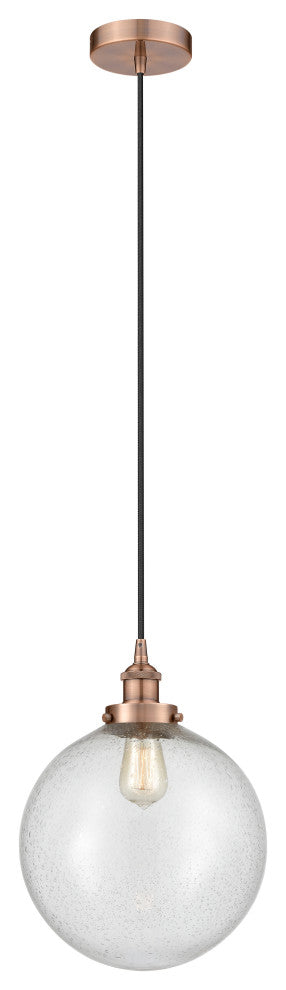 Innovations 616-1PH-AC-G204-12 1-Light Mini Pendant, Antique Copper