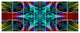 Glowing Fractal Flower Layers, Abstract Canvas Art Print, 83"x32", 7 Panels