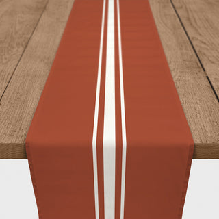 Orange and White Stripe Table Runner