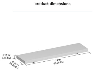 Bailey Wall Mounted Shelves, Black, 24"