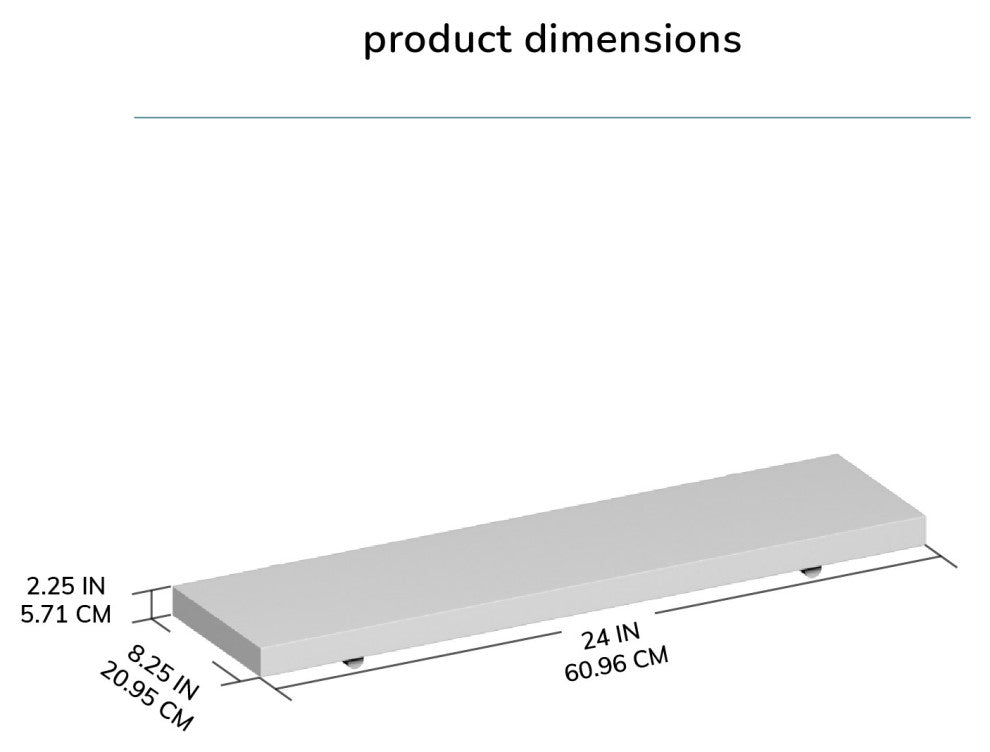 Bailey Wall Mounted Shelves, Black, 24"