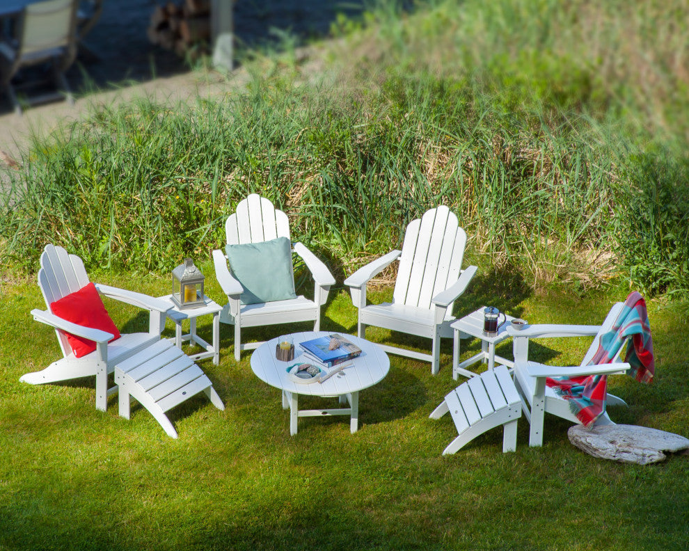 Polywood Long Island Adirondack 9-Piece Conversation Group, Green