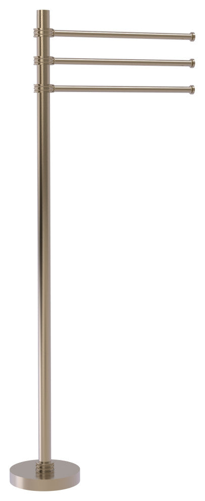 Towel Stand with 3 Pivoting 12" Arms, Antique Pewter