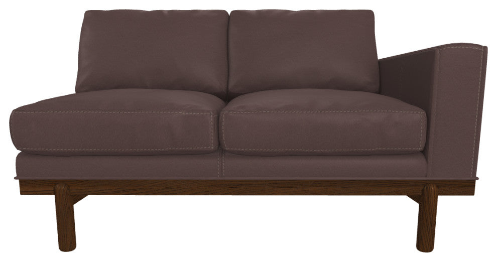Cantor Right Arm Leather Sofa, Finish: Pumpernickel, Leather: Chia
