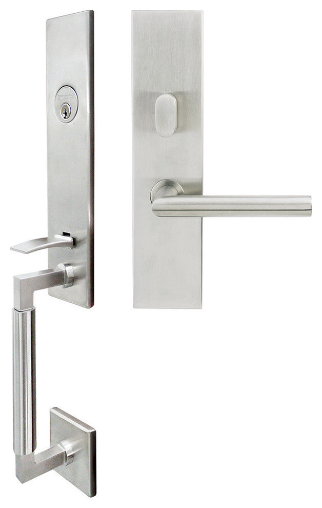 Frankfurt Lever, Mortise Entry Handleset, Right Hand, Satin Stainless Steel