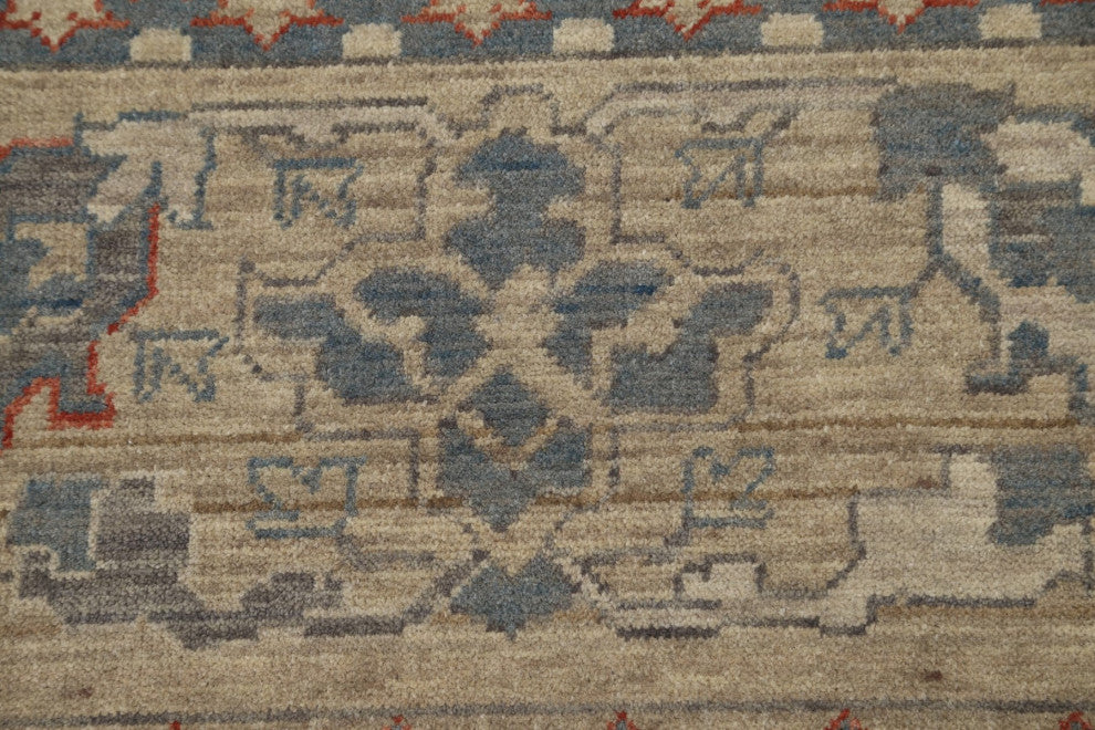 Silver Washed Geometric Ziegler Turkish Oriental Area Rug 10x13 Wool Carpet