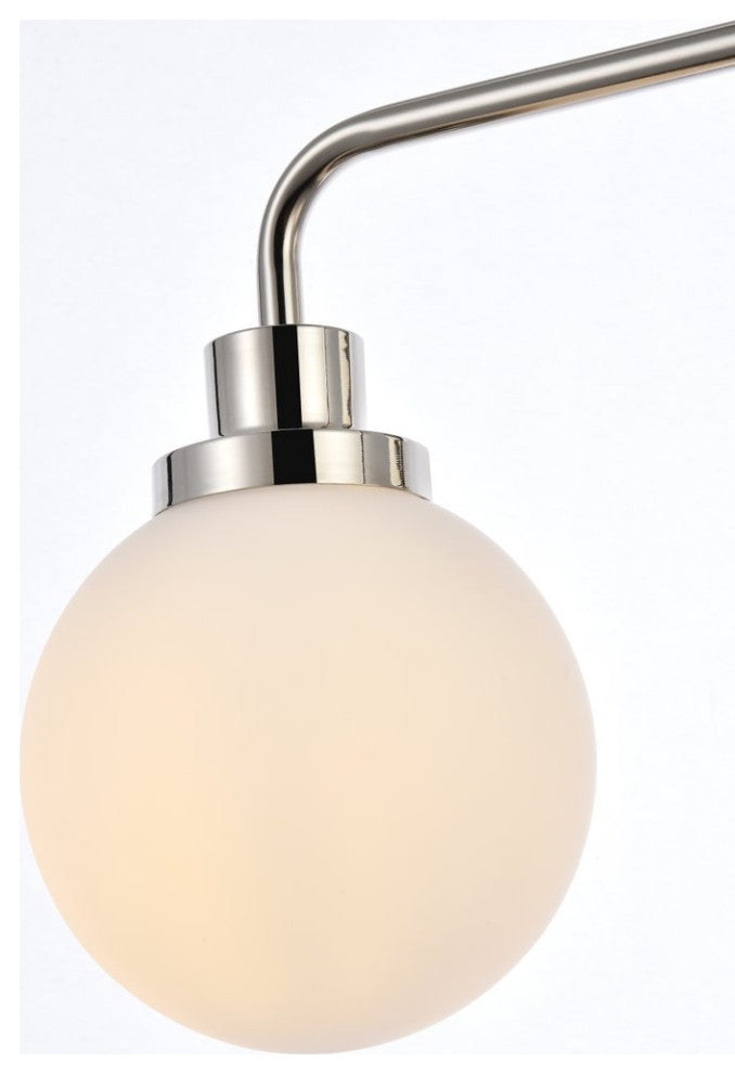 Helen 4-Light Bath Sconce, Polished Nickel With Frosted Shade