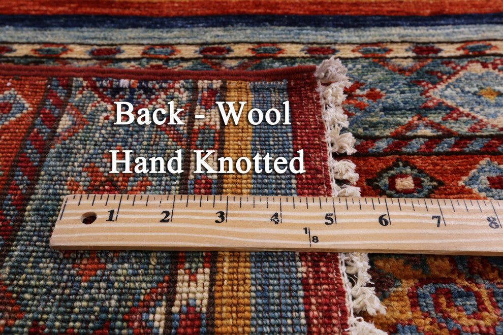 2' 8" X 8' 1" Runner Handmade Super Kazak Khorjin Wool Rug Q10846