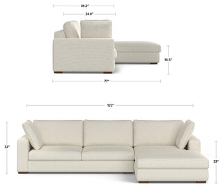 Charlie Right-Facing Sectional in Tightly Woven Performance Fabric